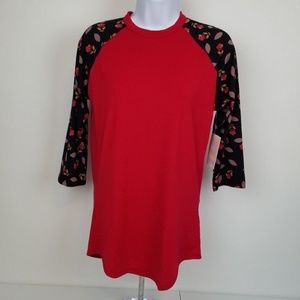 LuLaRoe Randy Womens Top Size XS Baseball Sleeve T